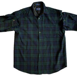 Pendelton Wool Shirt Jacket Large Tartan Men Fireside